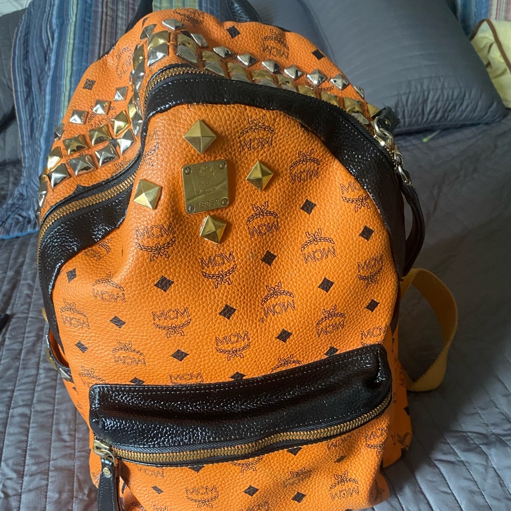 Mcm backpack Orange Studded